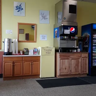 a refridgerator and a vending machine