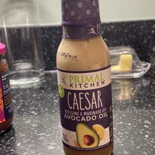a jar of caesar dressing