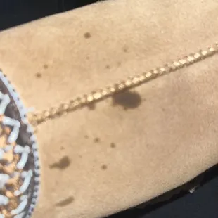 a person's hand holding a piece of food