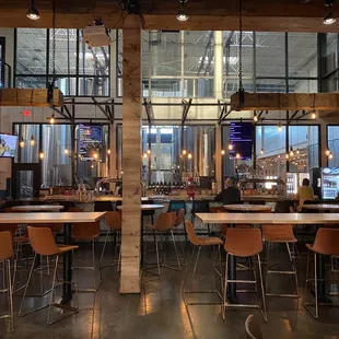 the interior of the brewery