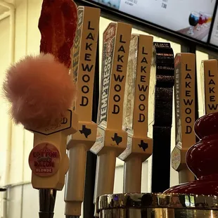 The taps of different brews they offer.