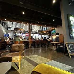 A comfy area right near the entrance showing the whole bar.