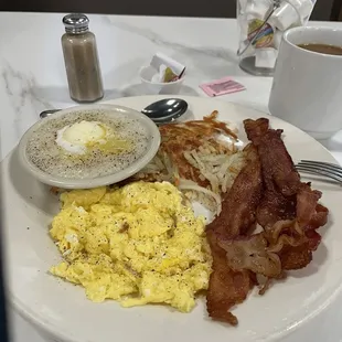 My breakfast plate. Just 2 egg breakfast and I added the grits.