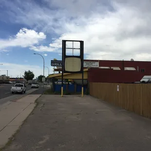 The view on Colfax approaching Lakewood Grill.