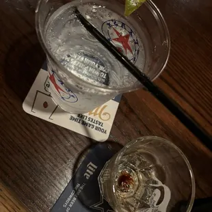 Shot of bitters &amp; club soda