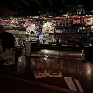 a view of a bar from the bar