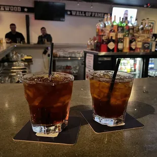 two drinks on the bar