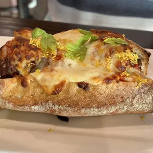 Very dry and burnt meatball sandwich