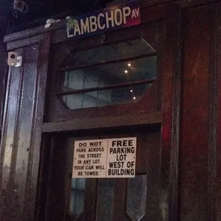 a sign on the door
