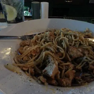 Cajun chicken pasta with a salad $7