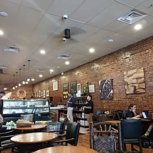 Inside coffee shop.