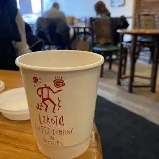 a cup of coffee on a table