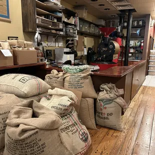 Beans and coffee roaster