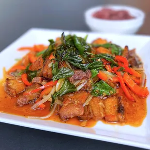 Century Egg Fried Pork Belly