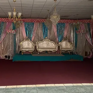 a stage set up for a wedding