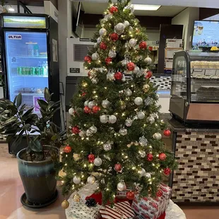 a decorated christmas tree