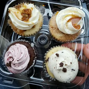 Walnut rum something, Caramel Apple, Cookie Dough, Raspberry Chocolate.