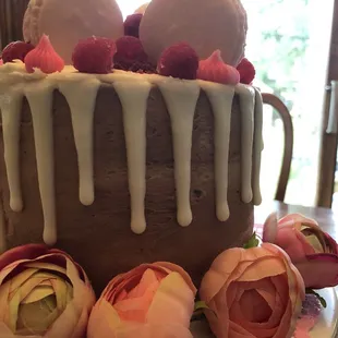 My white almond raspberry cake