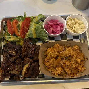 La galbi and Korean fried rice