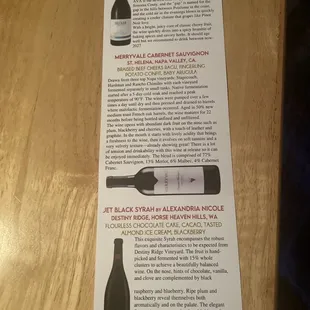 menu