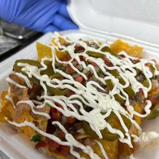 a plate of nachos