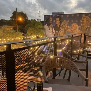 Rooftop patio looking down below