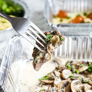 6oz NY Steak with Champignon Sauce IG: @huangryfoodie