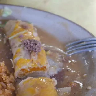 There's something deliciously squishy about the cheese enchiladas.