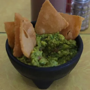 guacamole and tortillas