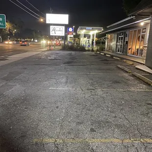 empty parking lot at night