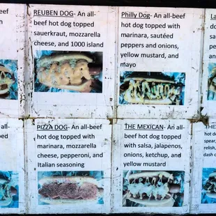 a variety of hot dogs