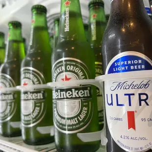Beers; Michelob, Heineken, Stella