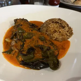 Roasted Eggplants and Red Bell Peppers