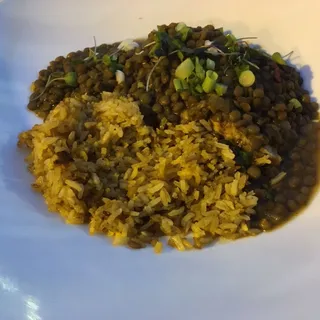 Grilled chicken with Green lentils