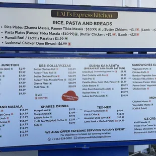 outdoor menu
