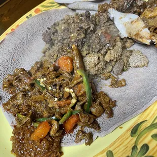 Lamb Tibs and Beef Tibs Firfir