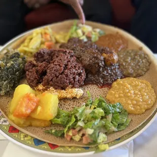 a plate of ethiopian food