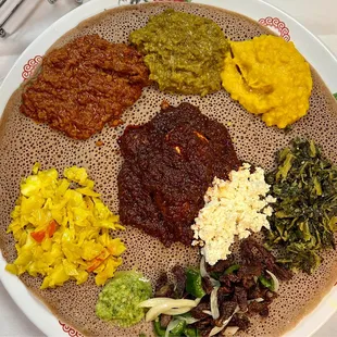 a plate of ethiopian food