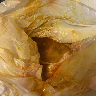 They just tossed my container in a bag sideways and the food was spilling out. Sloppy.