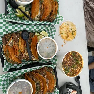 a table of food