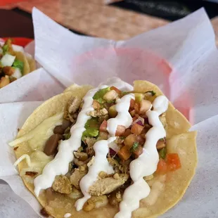 Super taco (sour cream, guacamole) chicken