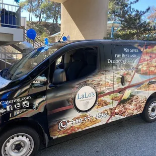 Catering van that is used by Lalos to bring the goods.