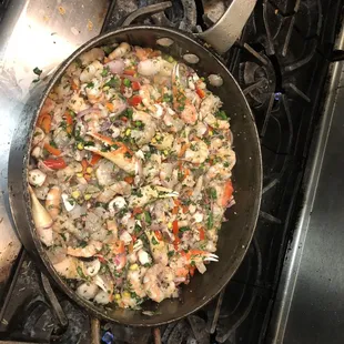 Seafood paella