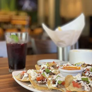 Nachos and Hibiscus Agua