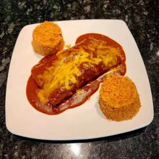 Beef enchilada dinner!! Yum yum!!!