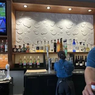 Bar and our wonderful bartender/waitress