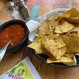 Complimentary chips and salsa