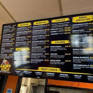 menu