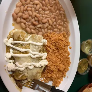 Two Chicken Enchiladas.