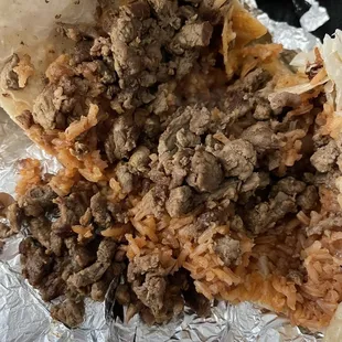 Carne Asada burrito missing other ingredients